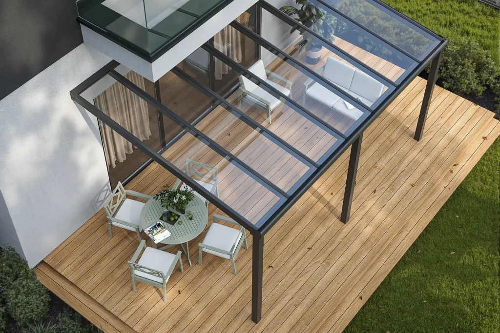 hochwertige Terrassenüberdachung in Augsburg